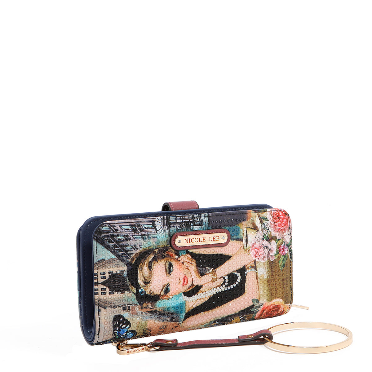 Nicole Lee portafoglio strass con anello