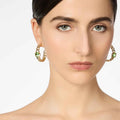 Sodini Orecchini cerchio groumette e cristallo Ninfa - Verde
