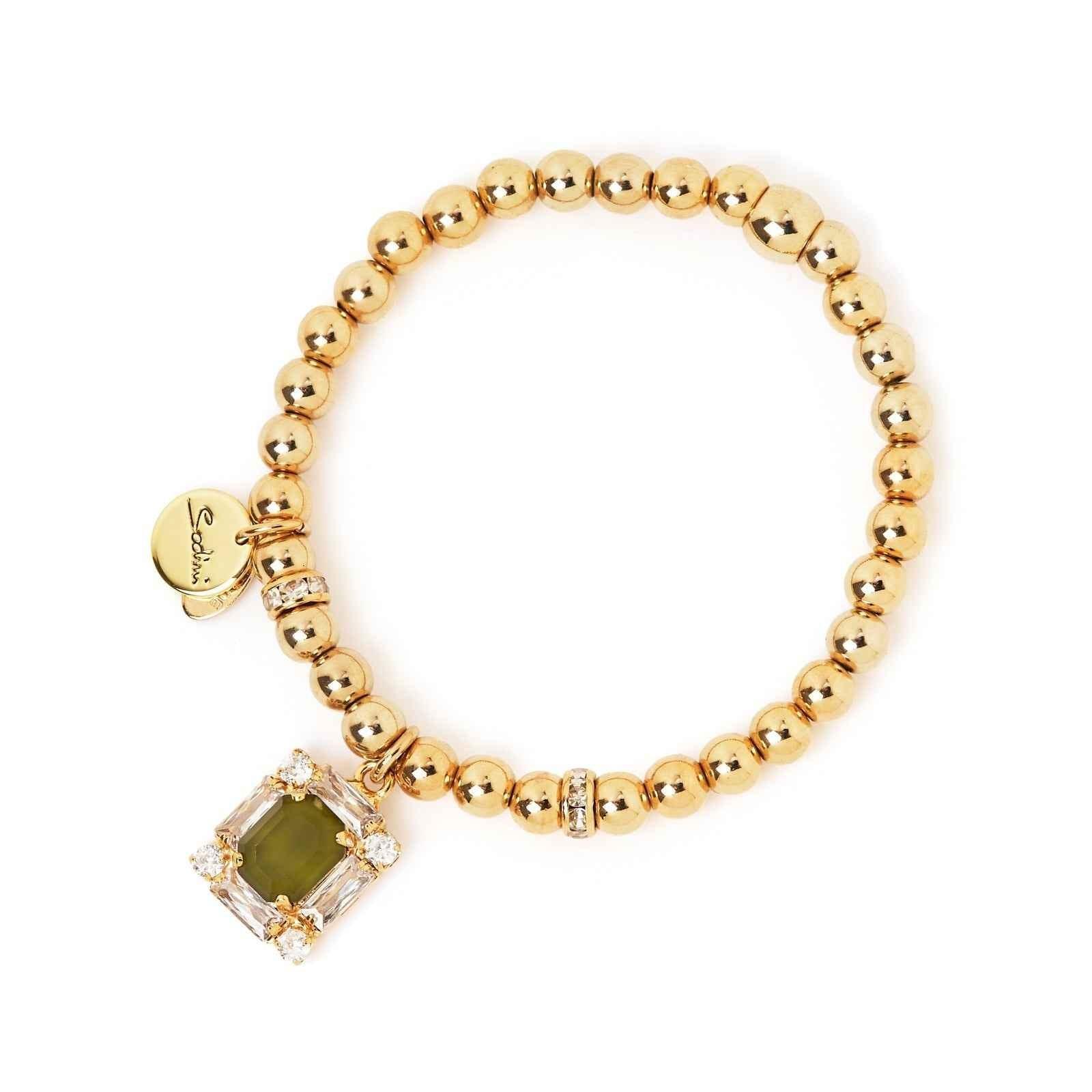 Bracciale elastico sfere e pendente Semira - Verde - Identity Look