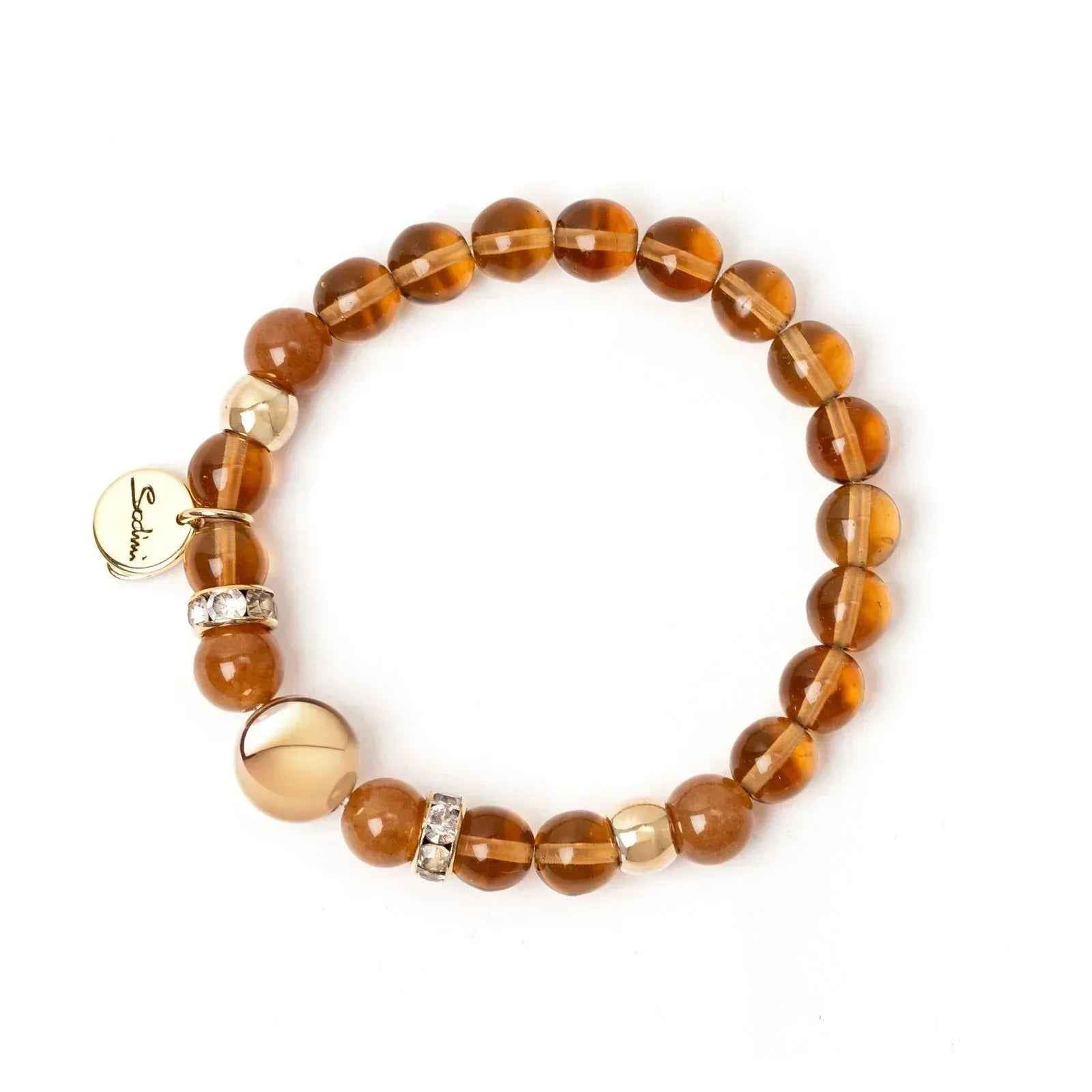 Sodini Bracciale elastico sfere e boule aurea Mylitta - Bordeaux