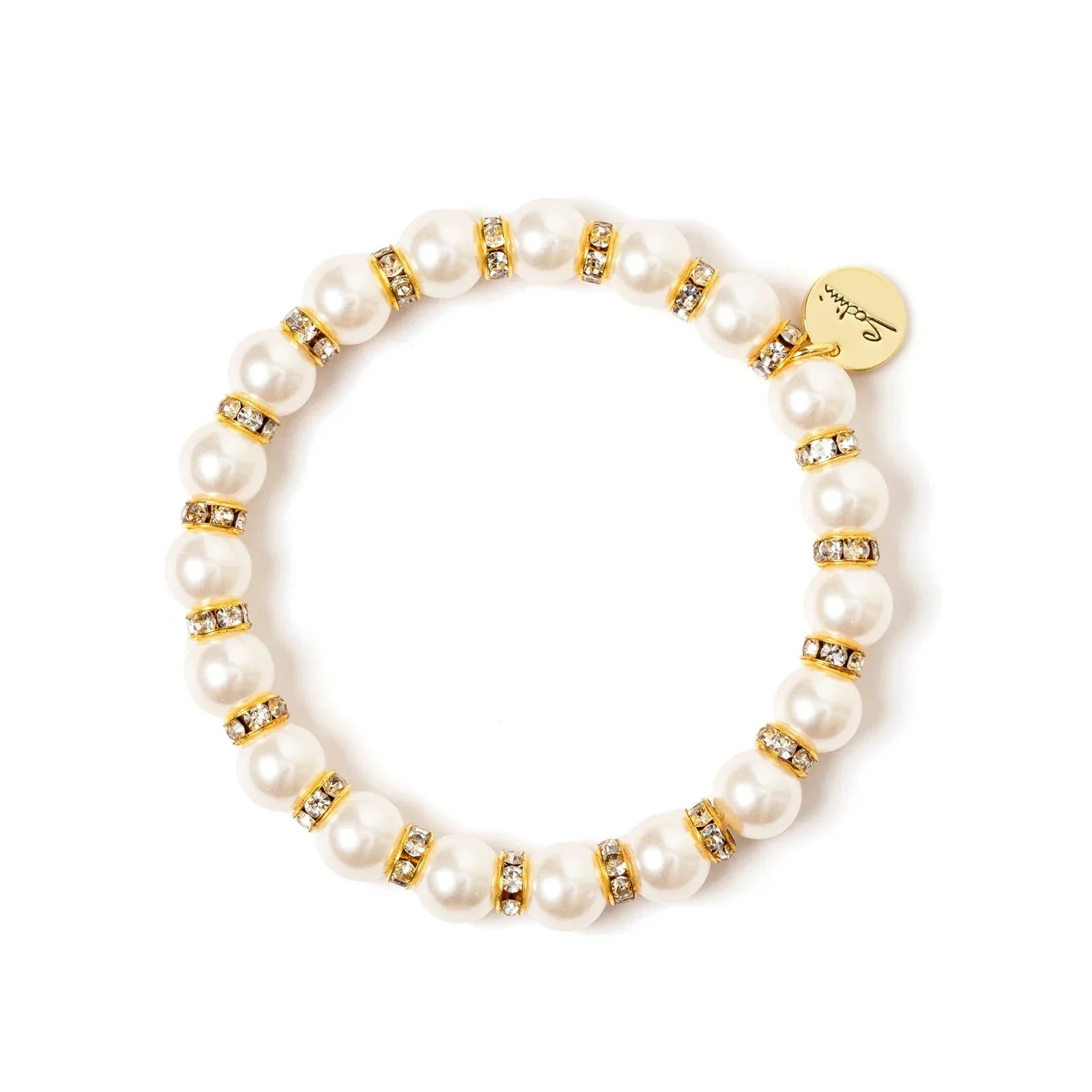 Sodini Bracciale elastico perle e anellini Drusilla - Bianco - Identity Look