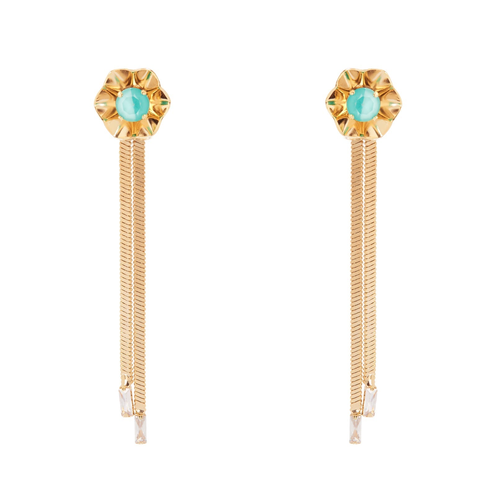 Sodini Orecchini fiore e serpentina Ribera - Blu