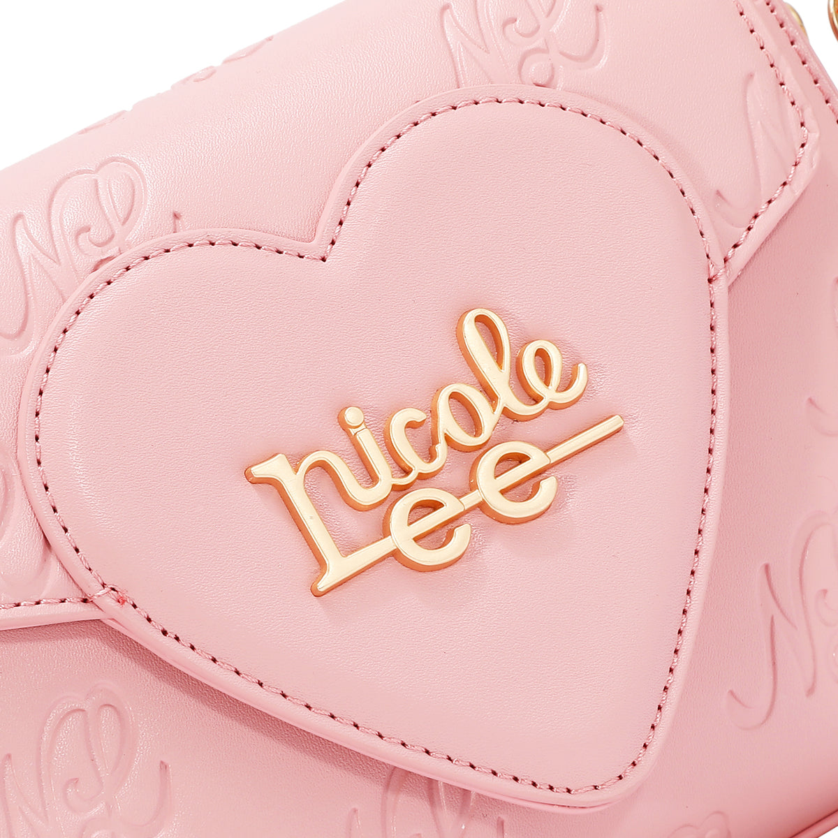 Nicole lee Borsa embossed cuore rosa