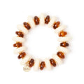 Sodini Bracciale elastico a bonbon Vieste - Avorio e ambra
