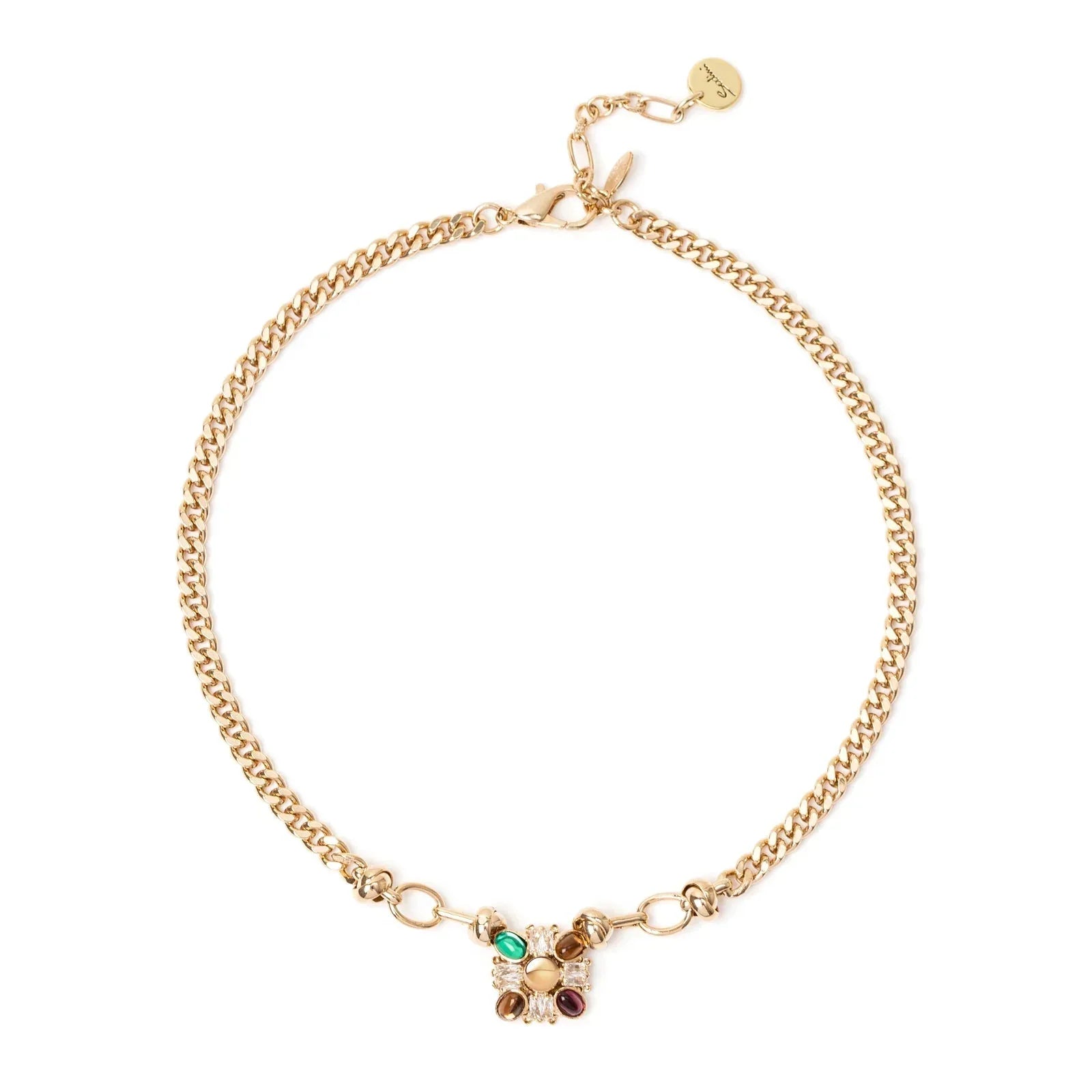 Sodini collana Girocollo groumette e charm quadrato Mylitta - Bordeaux - Identity Look