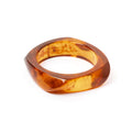 Bracciale rigido fascia ad angoli Vieste - Ambra