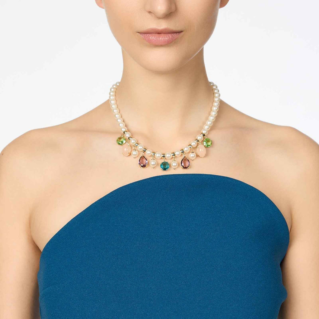 Sodini Girocollo perle e pendenti Ninfa - Multicolor