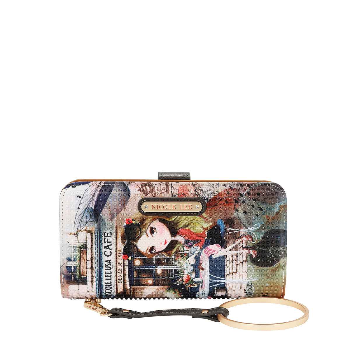 Nicole Lee portafoglio strass con anello