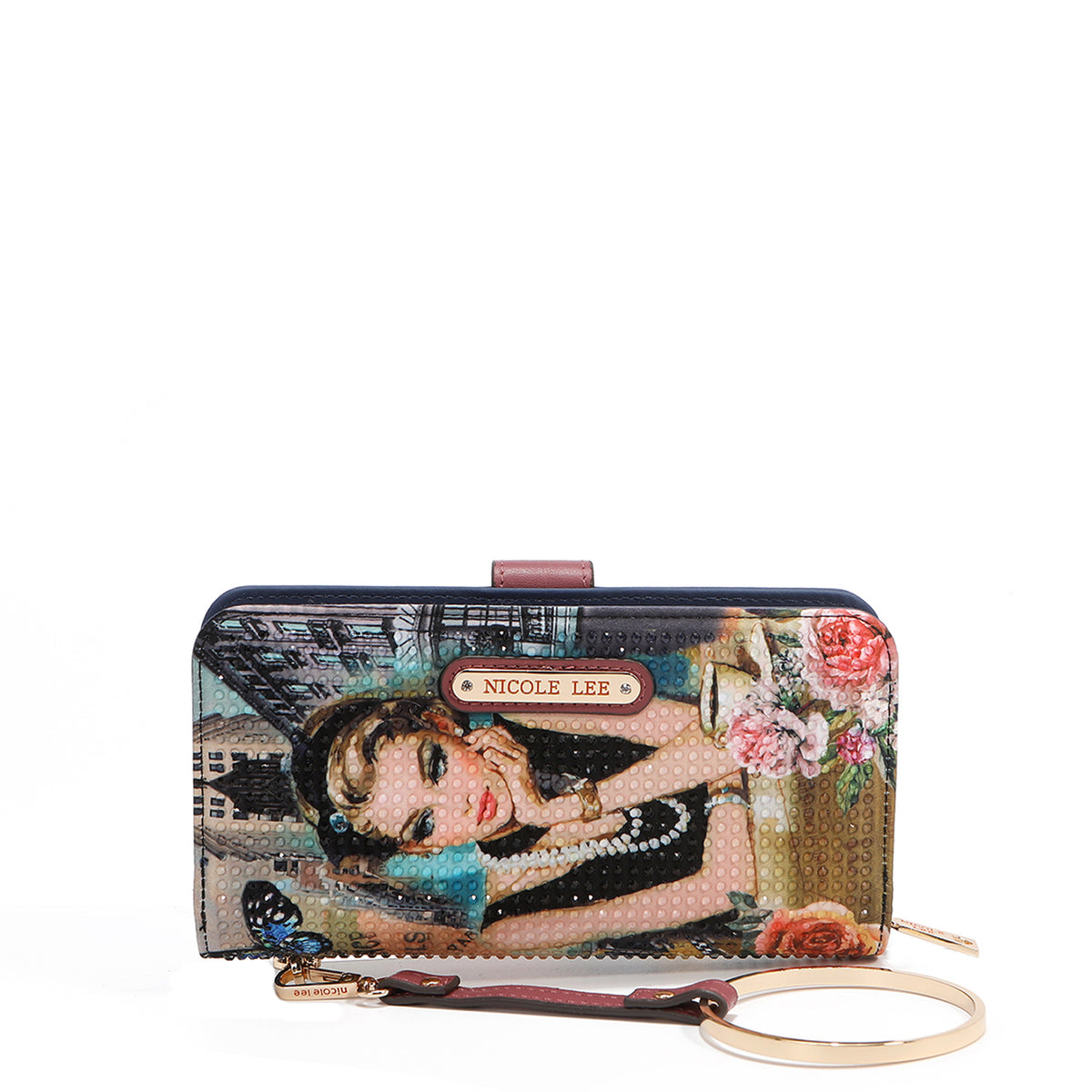 Nicole Lee portafoglio strass con anello