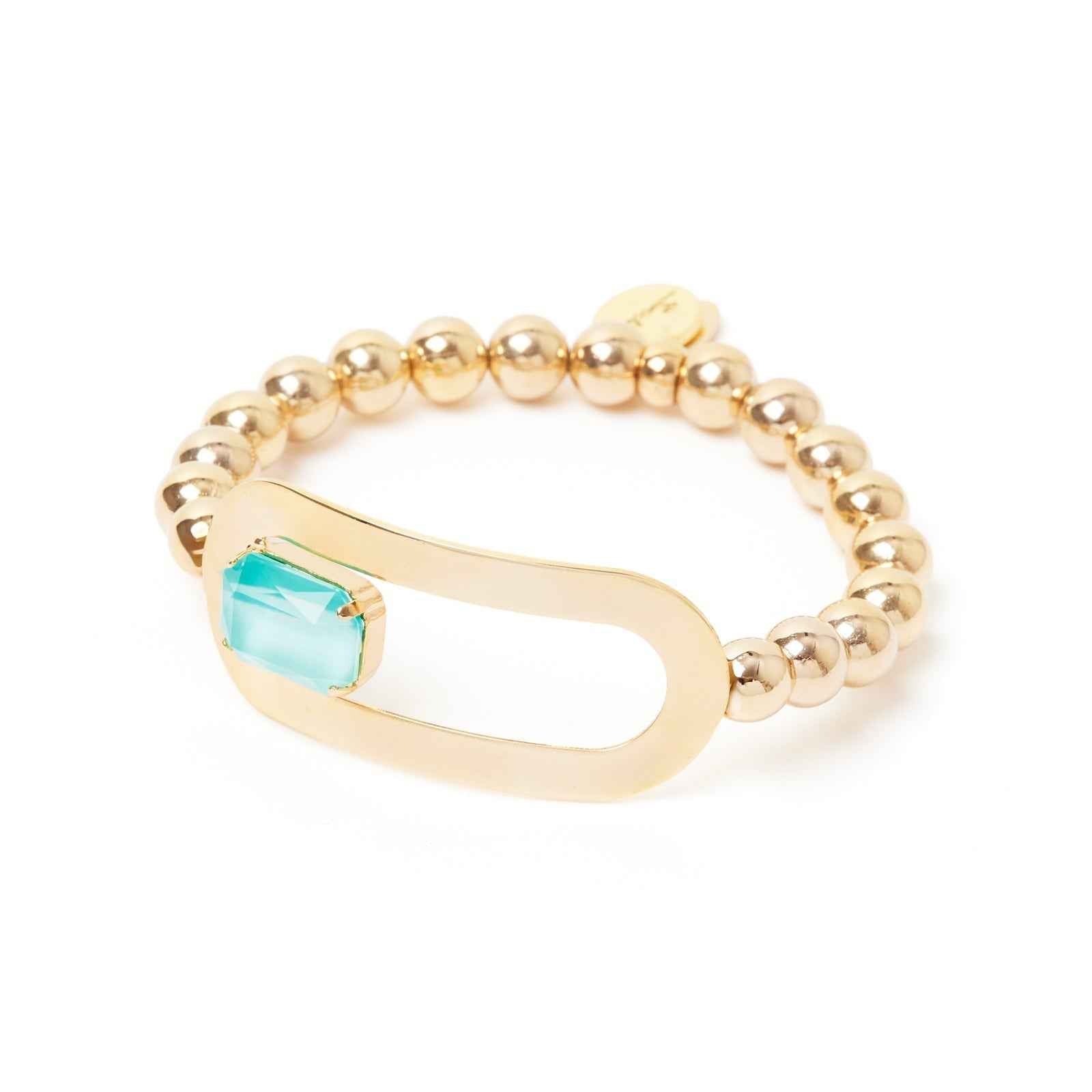 Sodini Bracciale elastico boule e charm anello Ribera - Blu