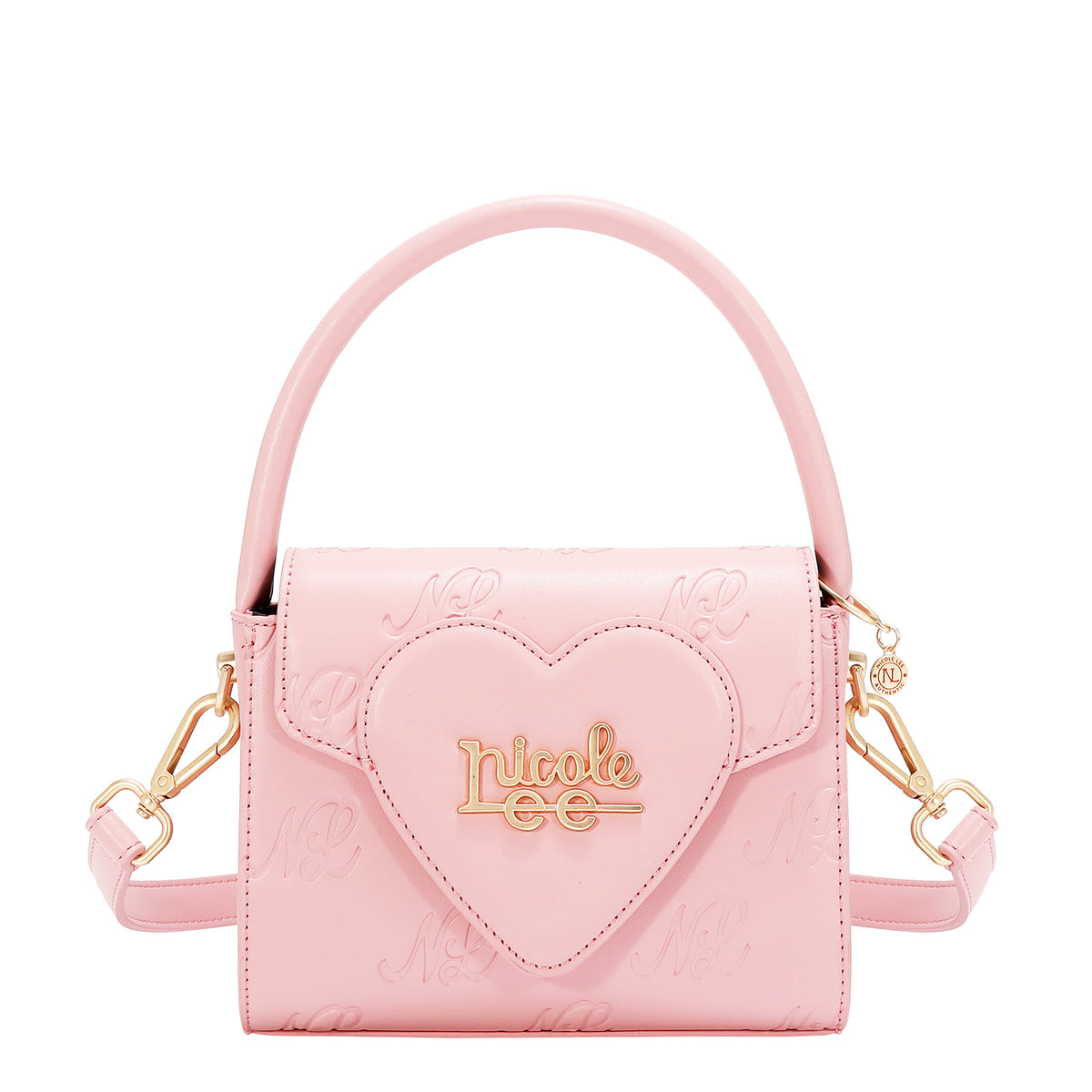 Nicole lee Borsa embossed cuore rosa