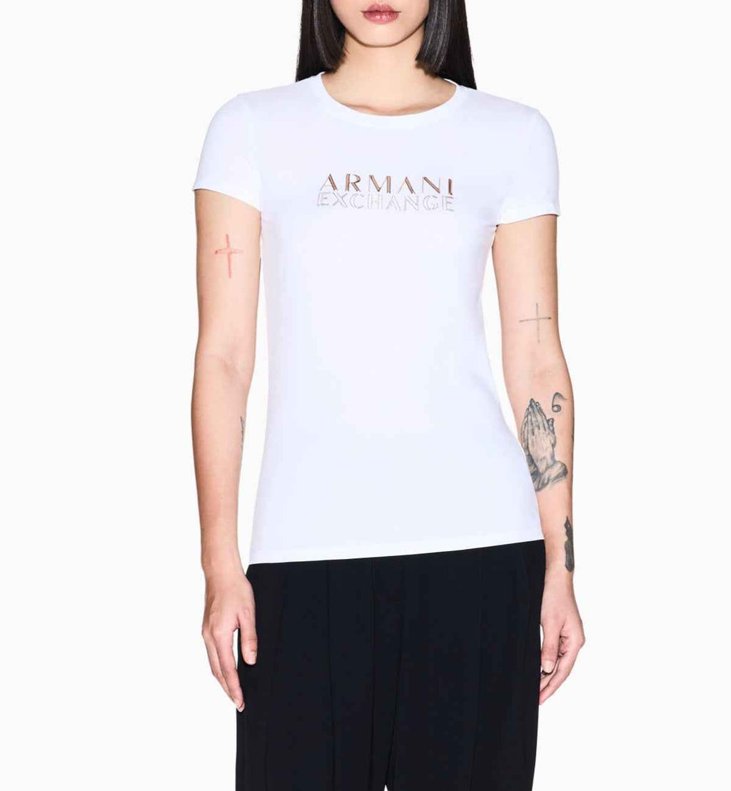 Armani exchange T-shirt Slim Fit in Jersey di Cotone Stretch