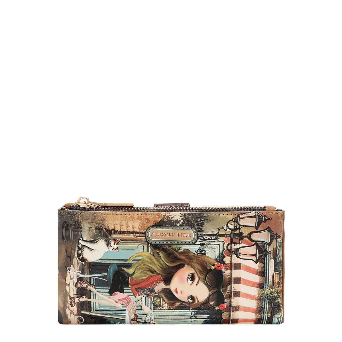 Nicole lee portafoglio grande pieghevole con scomparto rimovibile