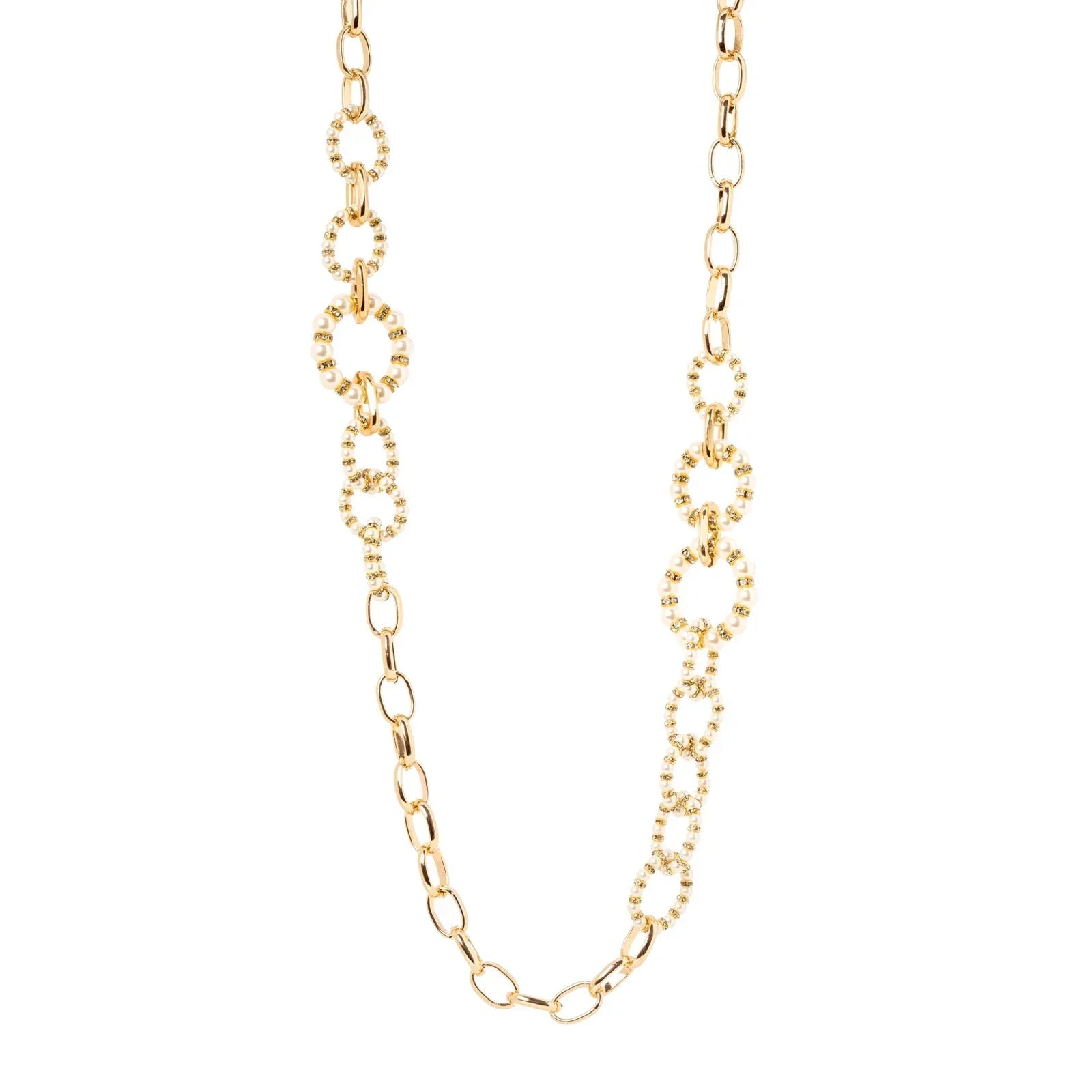 Sodini Collana lunga catena e cerchi Drusilla - Bianco - Identity Look